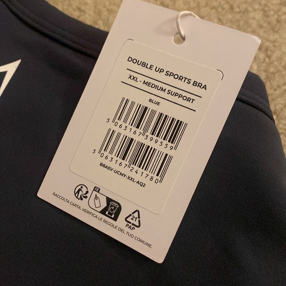 Gymshark XXL Double Up Sports bra in blue/navy - Picture 2 of 3